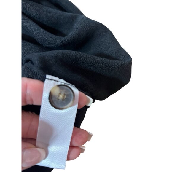 EVERLANE Women 100% Linen Short Sleeve Jumpsuit Size 10 Black - Picture 15 of 16